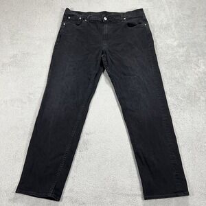 Outerknown Jeans Mens 32x27 Black Liberty Straight Fit Stretch Denim Faded